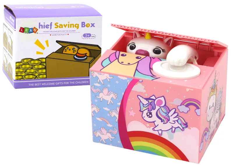 Skarbonka Jednorożec Nauka Oszczędzania Unicorn Melodia - Różowy