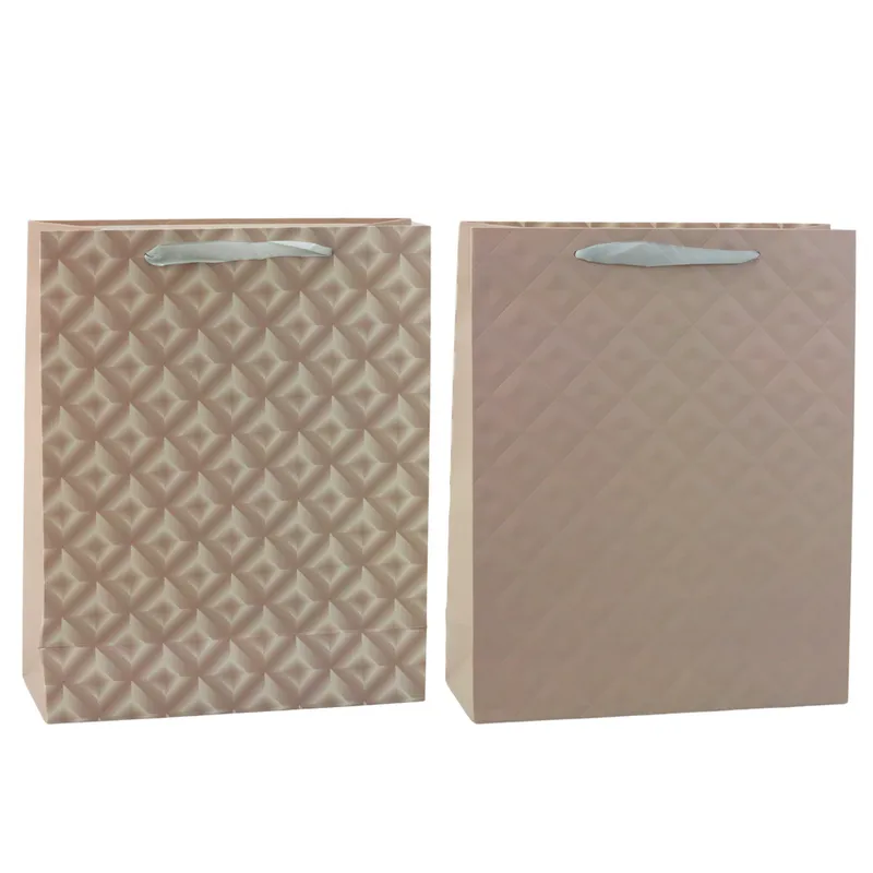 Torba Prezentowa Z Tłoczeniem 32 x 26 x 10cm - Beżowa