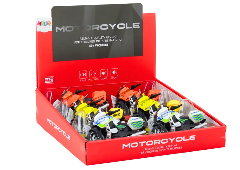 Motocykl Sportowy Z Napędem Frykcyjnym 3 Wzory Żółty Pomarańczowy Biały