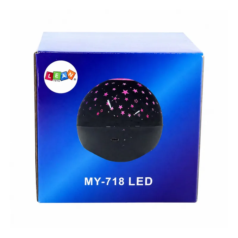 Projektor Gwiazd Lampka Nocna Głośnik 2w1 - Czarny