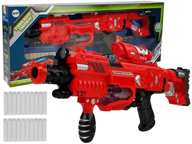 Pistolet Luminescencyjny Świeci W Ciemności Piankowe Naboje Dźwięk Zasięg 45 m