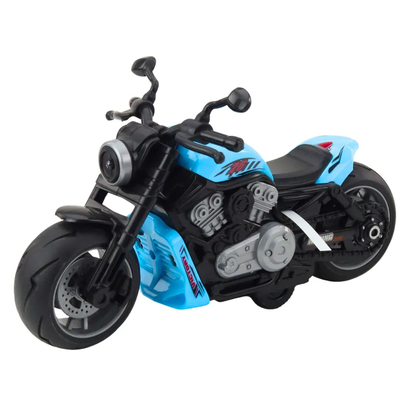 Motocykl Zabawkowy Na Baterie Napęd Światła Dźwięki - Niebieski