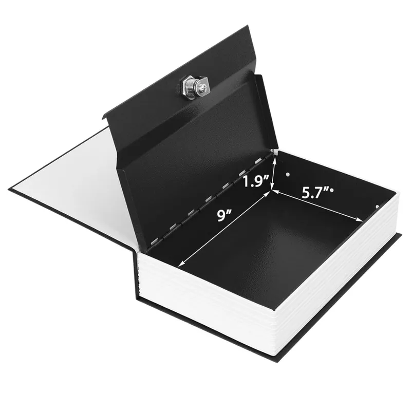Sejf W Kształcie Książki Skrytka Kasetka Na Kluczyk 18x12 cm - Czarna