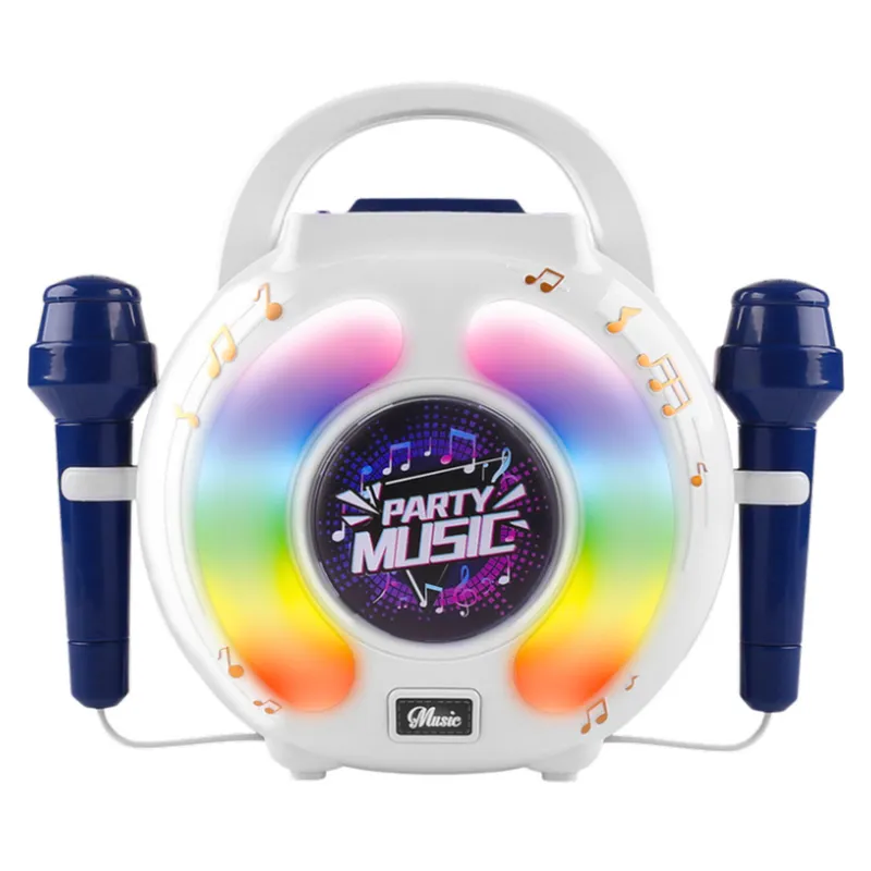 Zestaw Karaoke Dwa Mikrofony Głośnik Bluetooth MP3 Nagrywanie LED