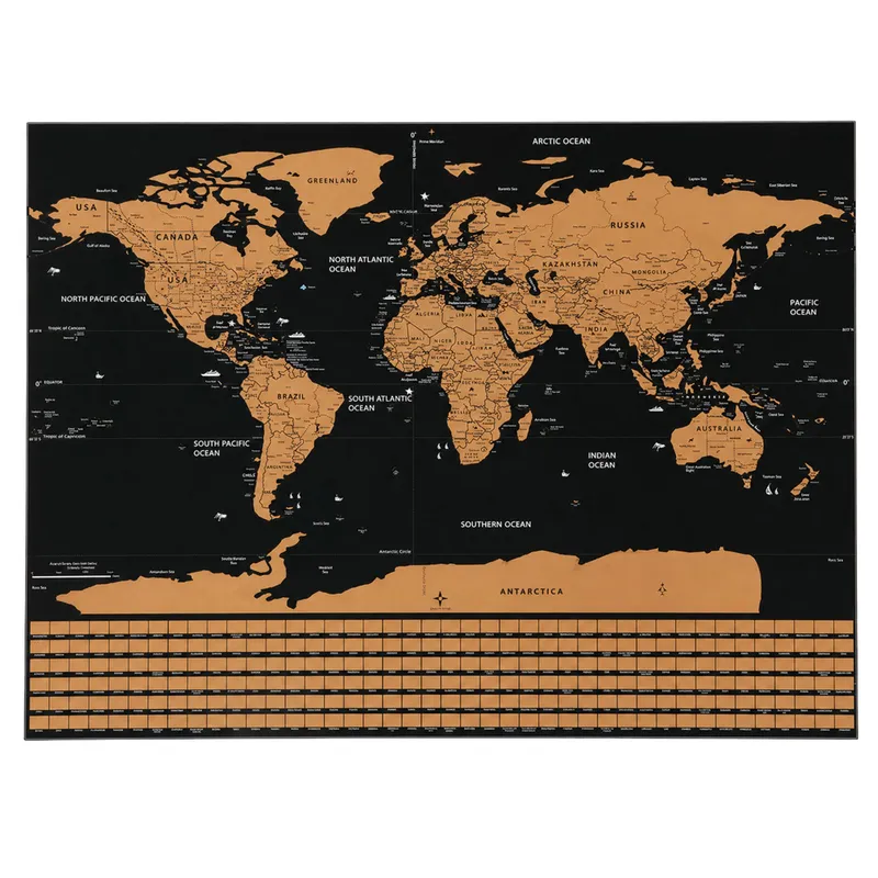 Mapa Świata Zdrapywanka Plakat Do Drapania Dla Podróżnika 82 x 59 cm