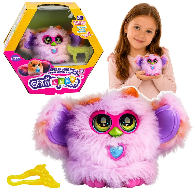 Zwierzak Interaktywny Stworek Genie Pets Światła Dźwięk Zawieszka - Fioletowy