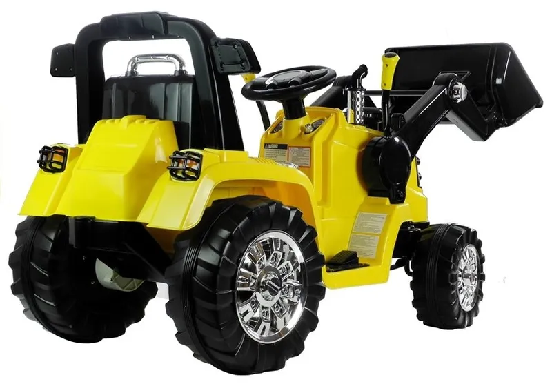 Traktor Koparka Na Akumulator ZP1005 Dla Dzieci Z Ruchomą Łyżką - Żółta