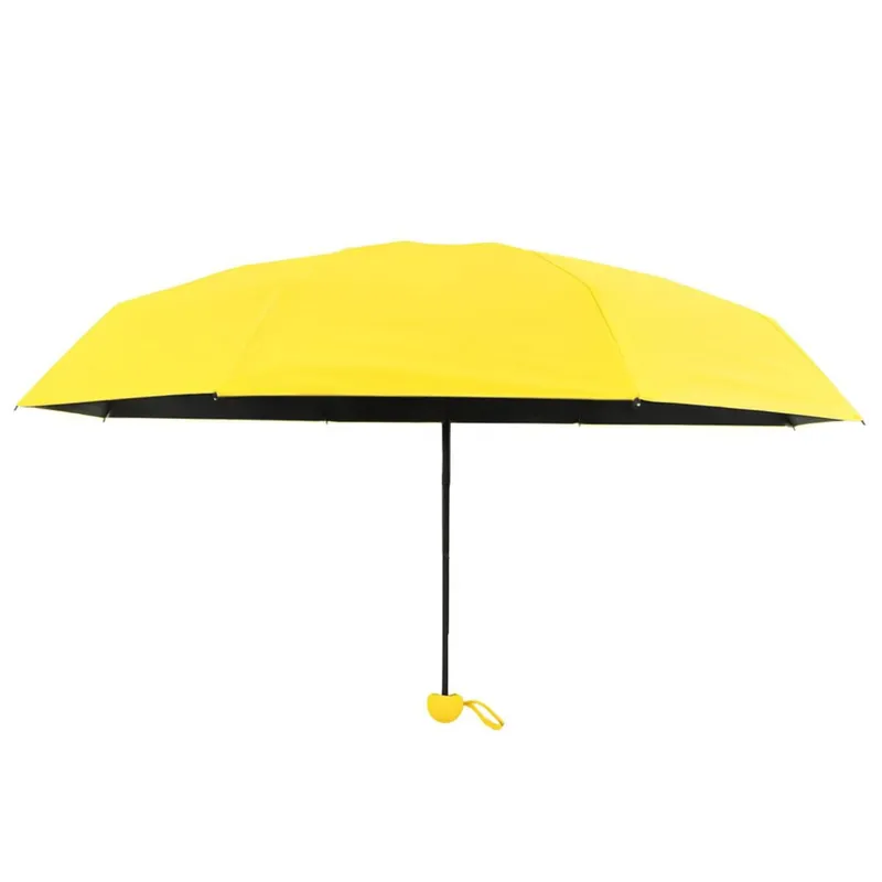 Parasolka Kieszonkowa Składana Z Ochroną UV UPF 50+ Etui 90 cm - Żółta