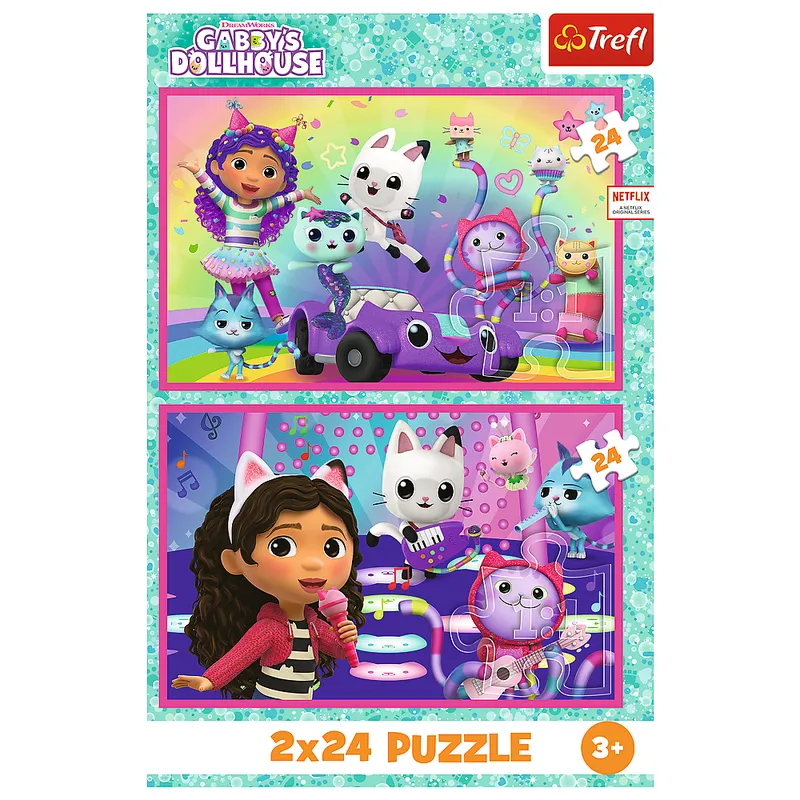 Puzzle - 2x24 - Zabawy Z Gabby - Koci Domek Gabi - TREFL 34433