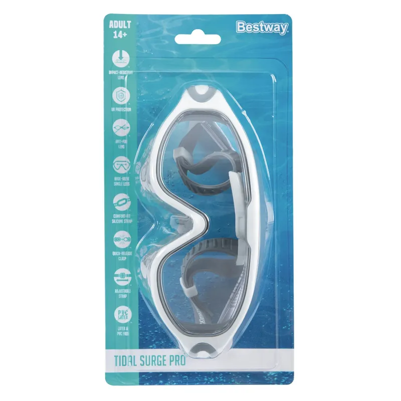 Okulary Do Pływania Regulowane BESTWAY 21194 - Biało-Szare