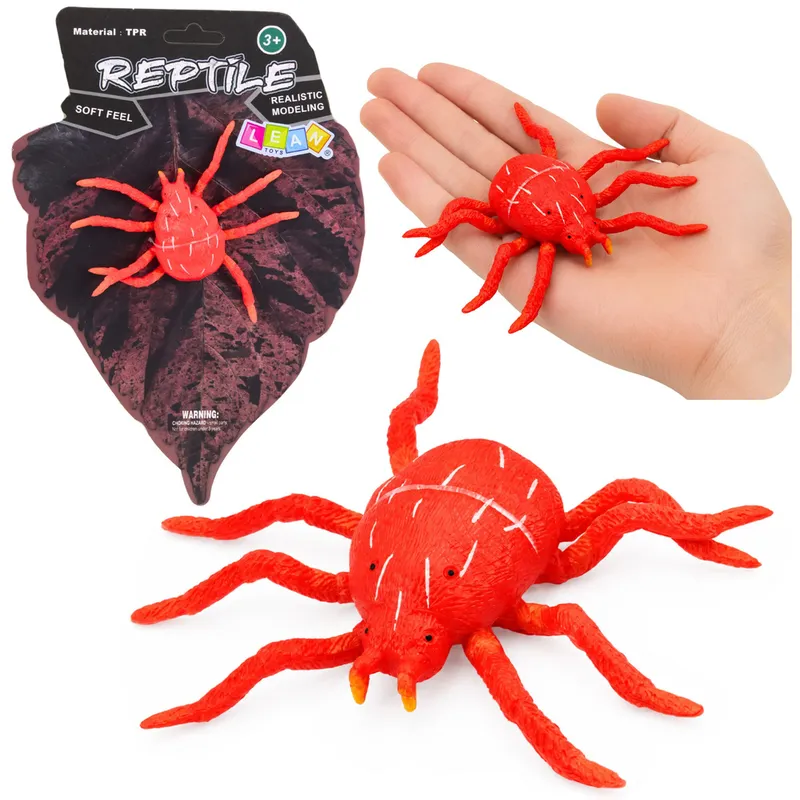 Pająk Gumowa Figurka Rozciągliwa Realistyczna 12 cm - Czerwony