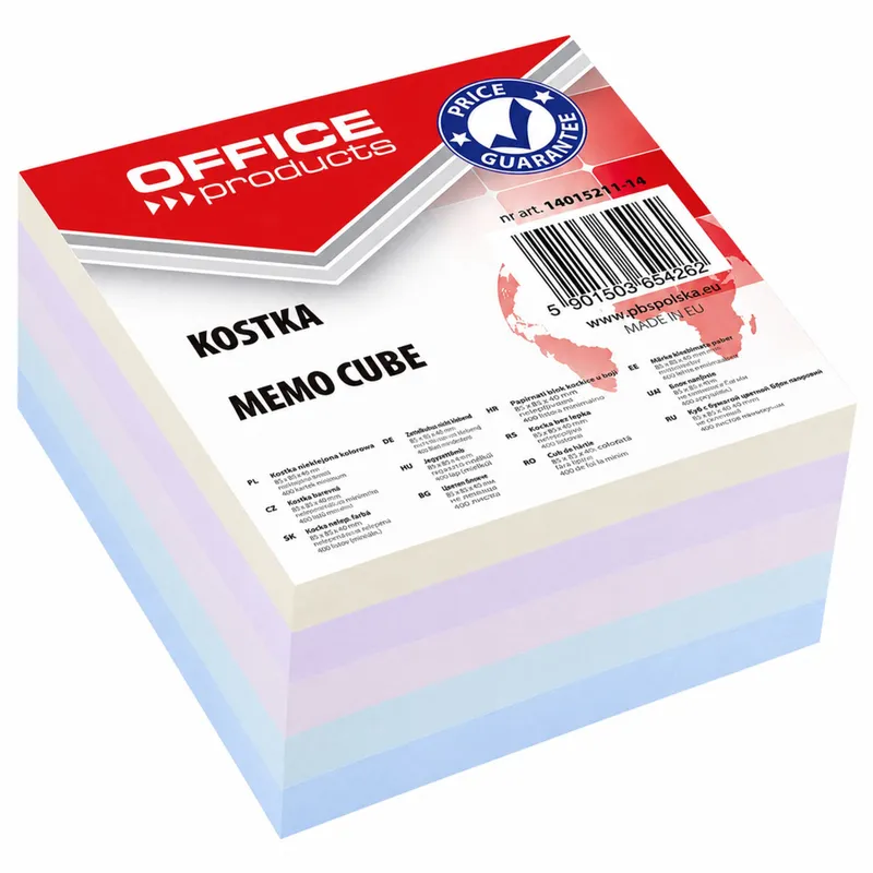 Kostka OFFICE PRODUCTS Klejona 85x85x40mm Mix Kolorów