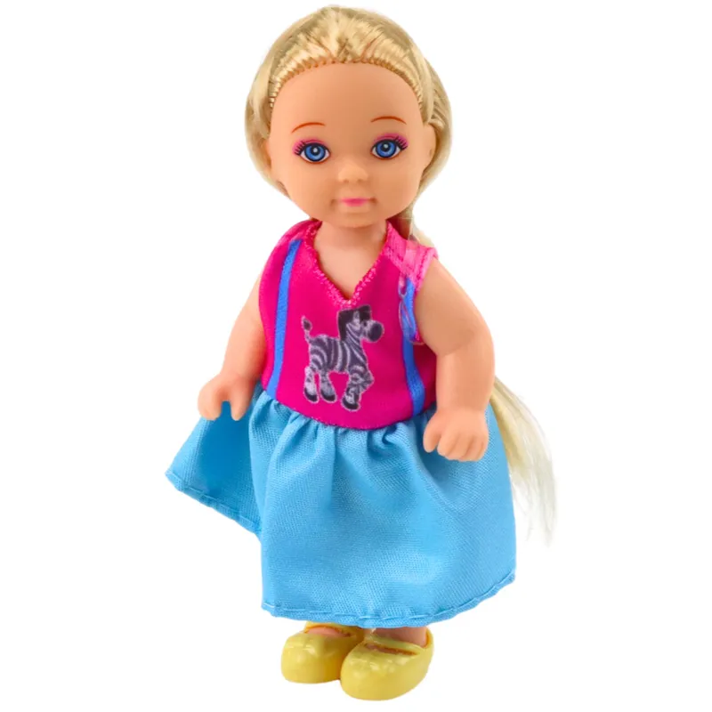 Mini Laleczka Kaibibi Długie Włosy Kolorowa Sukienka 12 cm Mix