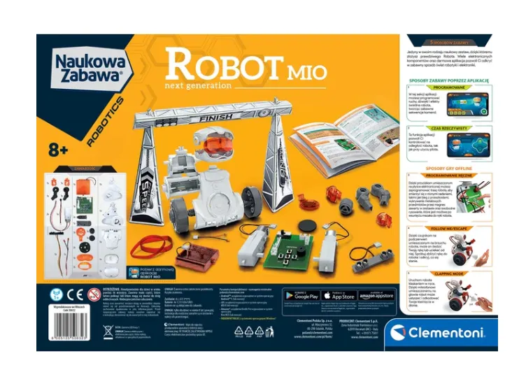 Naukowa Zabawa Zestaw Robot Mio Nowa Generacja Język Polski CLEMENTONI 50632
