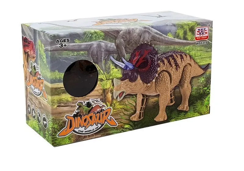 Dinozaur Triceratops Na Baterie - Żółty