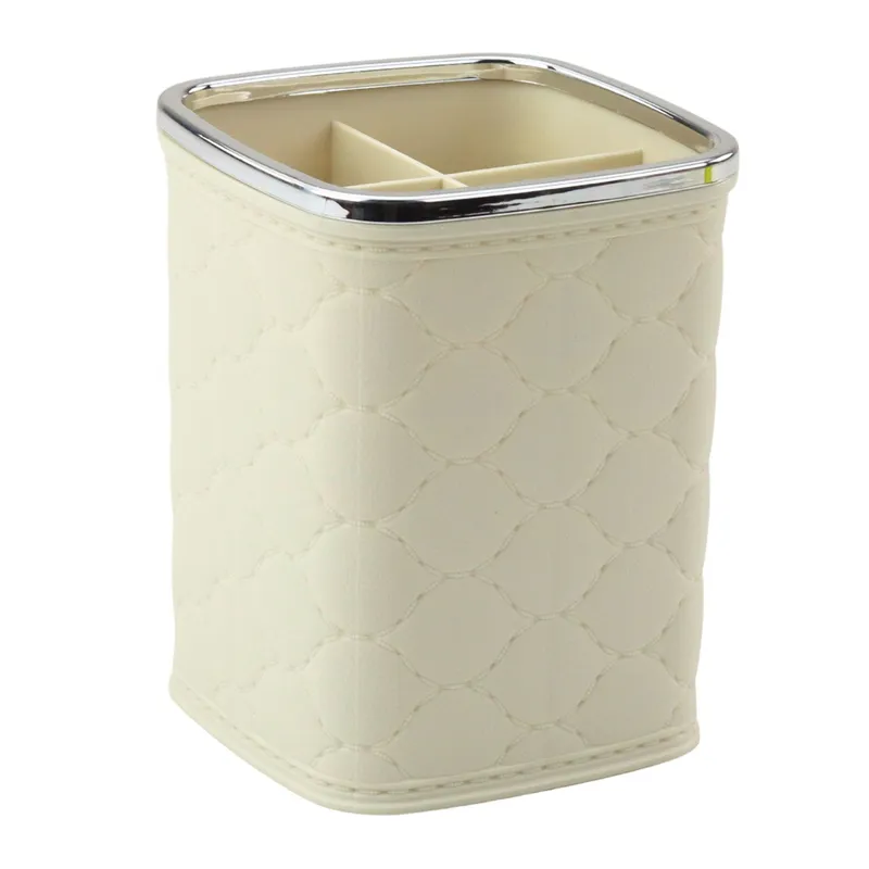 Organizer Pojemnik Na Pędzle Cztery Przegrody 12 x 9,5cm - Biały