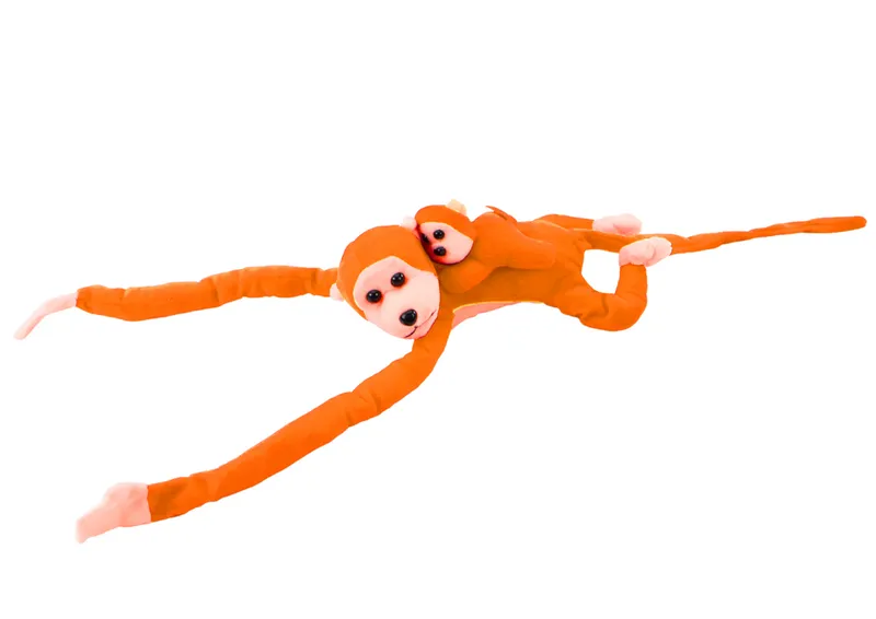 Maskotka Pluszowa Małpka Z Dzieckiem 90 cm - Pomarańczowa