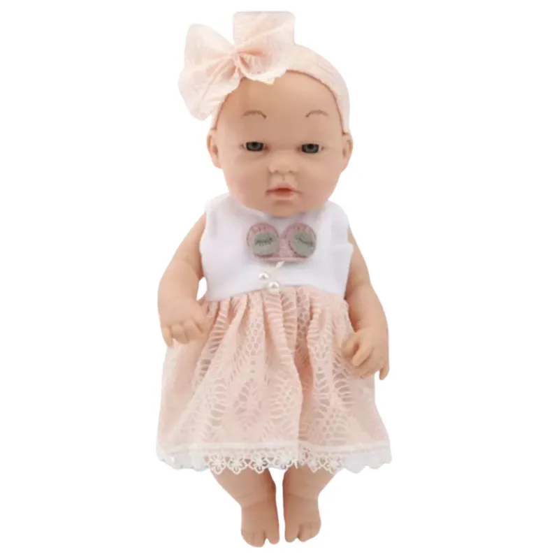 Lalka Bobas W Różowej Sukience Opaska Ruchome Rączki Nóżki 30cm