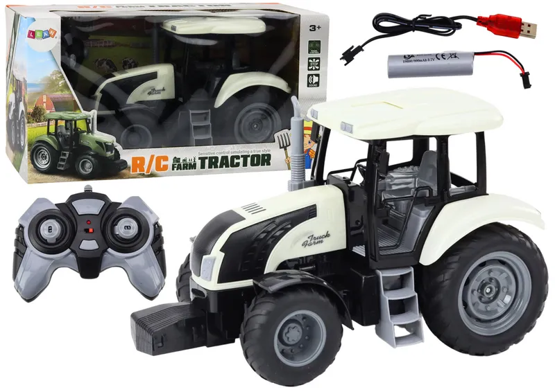 Traktor Zdalnie Sterowany RC 2.4G Dźwięki - Biały