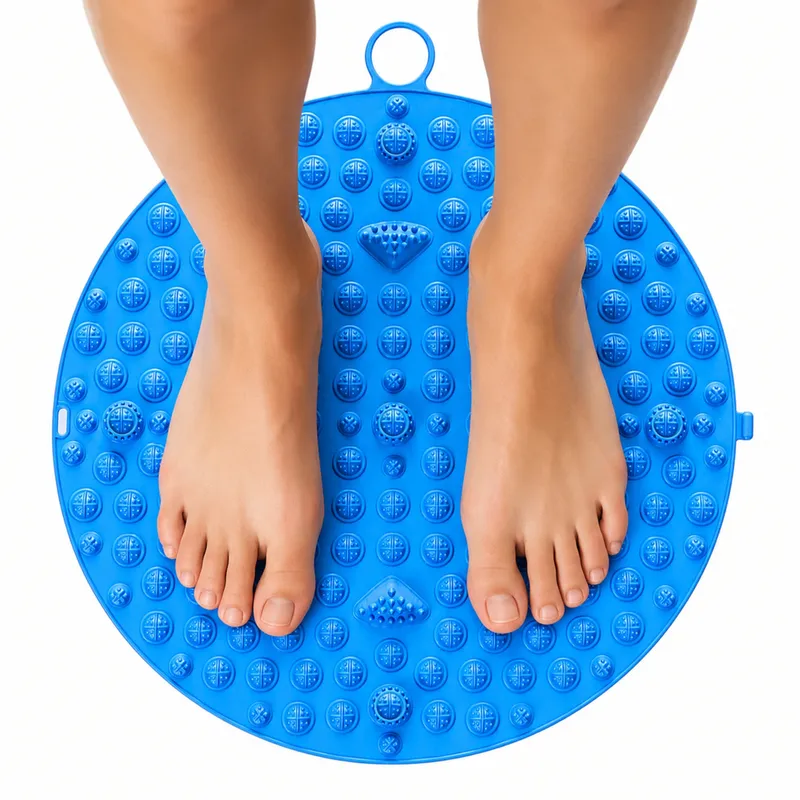 Okrągła Mata Do Akupresury Stóp Masażer Z Wypustkami 33 cm - Niebieska