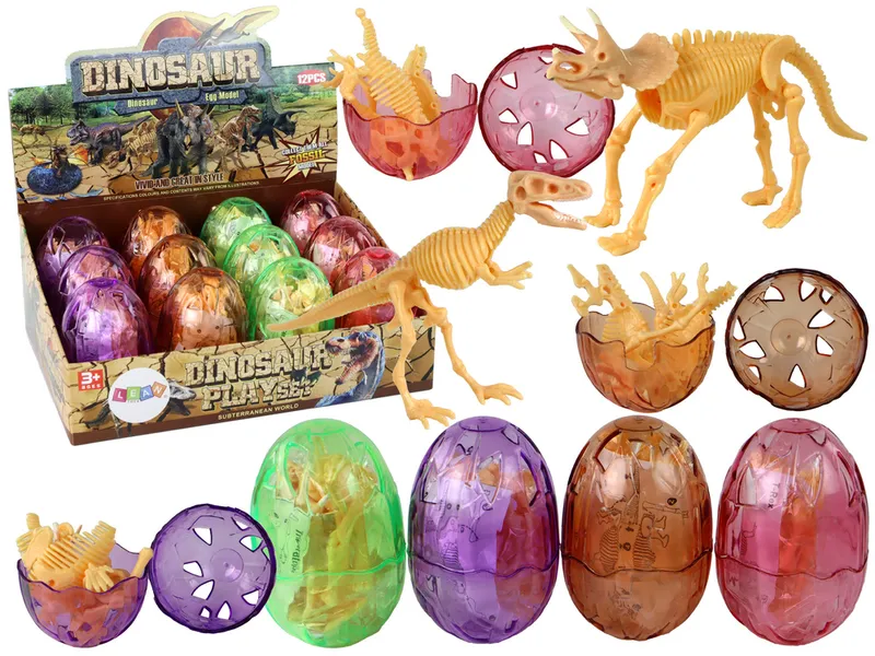 Otwierane Jajo Dinozaura Figurka 4 Kolory 9 cm - Żółta