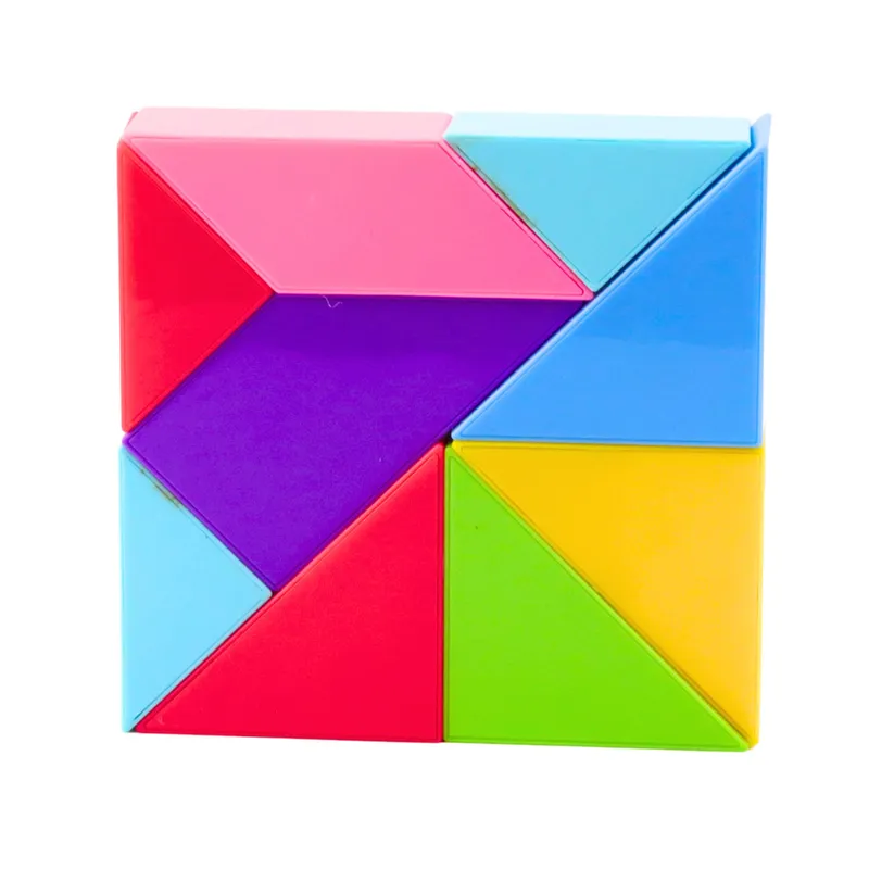 Klocki Magnetyczne Tangram Kolorowa Układanka Naklejki 9 el