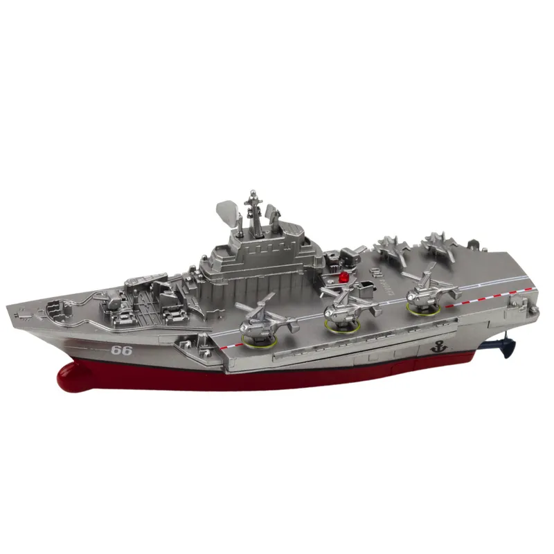 Statek Militarny Łódź Zdalnie Sterowana RC - Srebrna