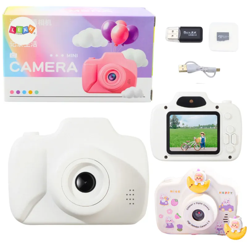 Aparat Dla Dzieci Zdjęcia Nagrywanie Gry Karta Pamięci 64GB - Biały