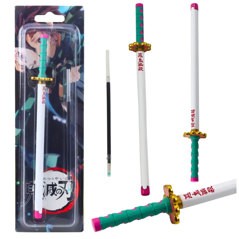 Długopis Miecz Katana Anime Metalowy Tusz Wymienny Wkład Turkus - Czarny