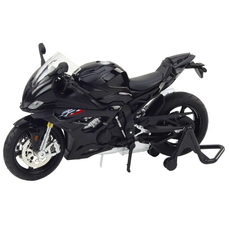 Motocykl Sportowy Metalowy Światła Dźwięki S1000 1:12 - Czarny