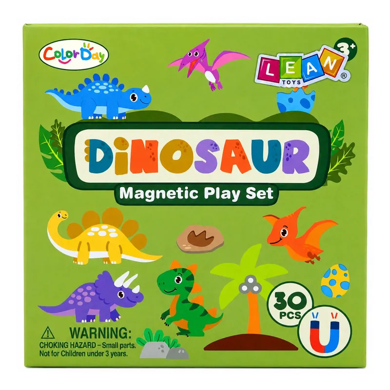Książeczka Magnetyczna Układanka Puzzle Dinozaury Kolorowe Magnesy 30 el