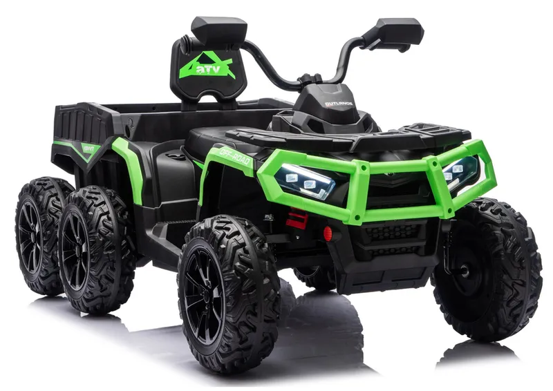 Quad Na Akumulator ATV 6 Kół Z Przyczepką JC606 24V 4X4 - Zielony