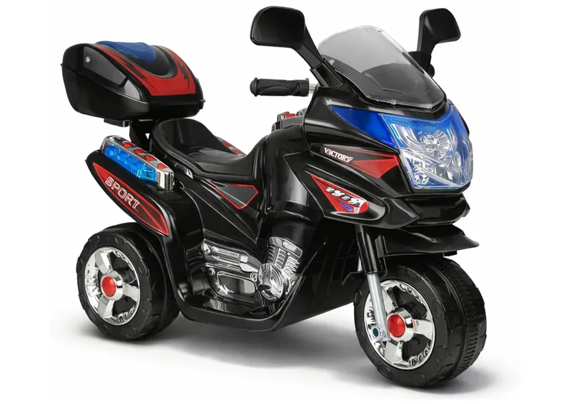 Motor Na Akumulator HC8051 Dla Dzieci Ścigacz Światła LED Dźwięki - Czarny