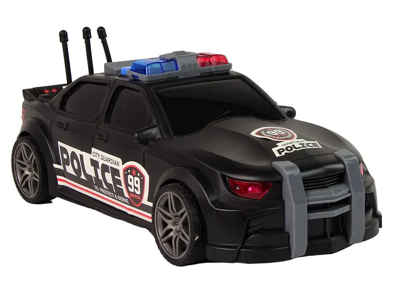 Auto Sportowe Otwierany Bagażnik Policja Światła Dźwięki 1:16 - Czarny