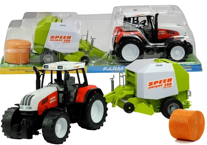 Duży Traktor Z Maszyną 3 Modele Ruchome Elementy 65 cm