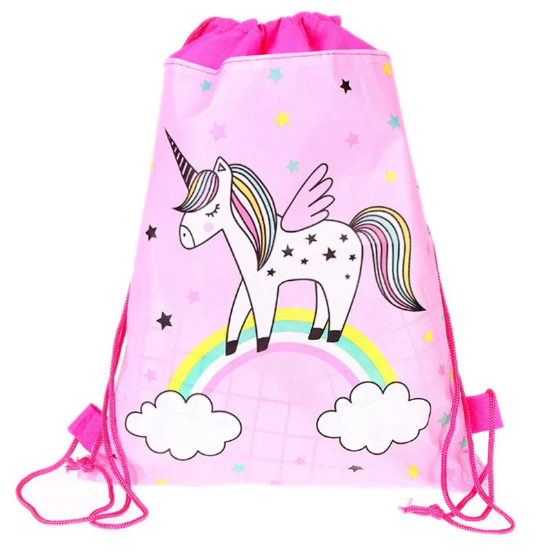 Worek Szkolny Na Buty Strój Gimnastyczny Jednorożec Na Tęczy 35x27cm - Różowy