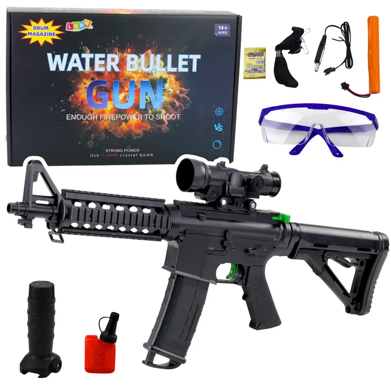 Karabin Szturmowy Na Kulki Wodne Hydrożelowe Celownik Okulary 86cm - Czarny