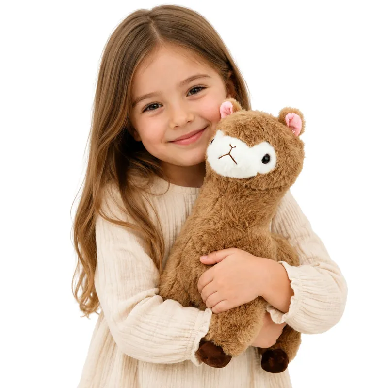 Pluszowa Alpaka Lama Maskotka Przytulanka Miękkie Futerko 38 cm - Beżowa