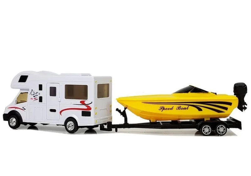 Camper Z Żółtą Motorówką I Napędem Frykcyjnym 1:48