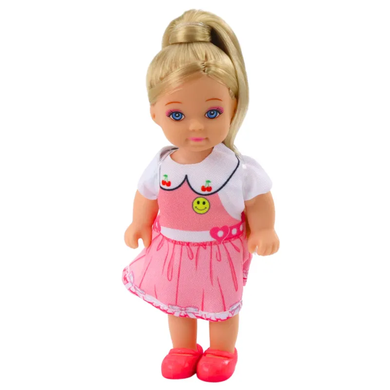 Mini Laleczka Kaibibi Kolorowa Sukienka Długie Włosy 12 cm Mix