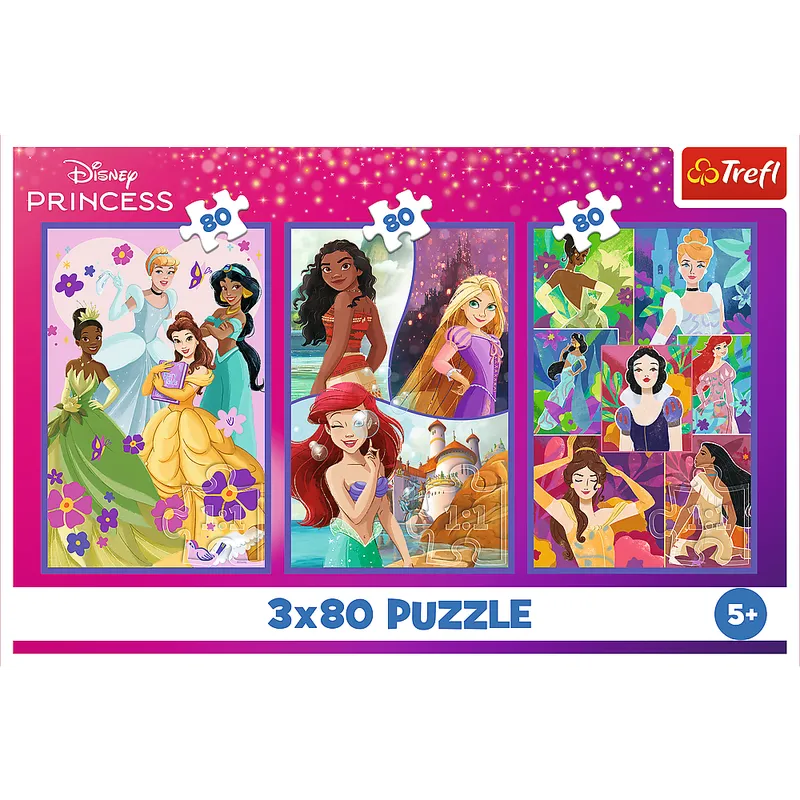 Puzzle - 3x80 - Księżniczki Przyjaciółki - DISNEY Princess - TREFL 34884