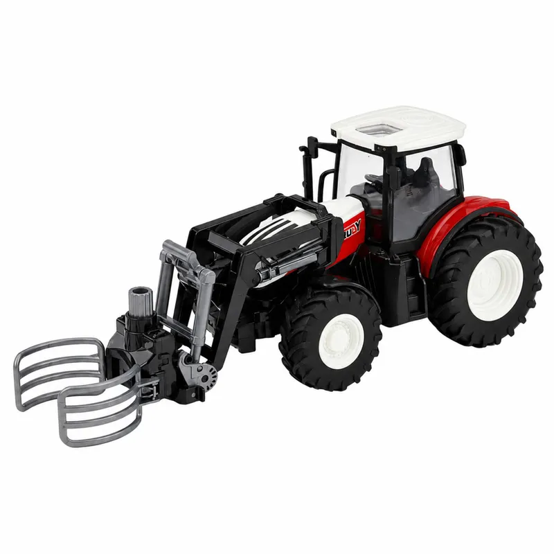 Traktor Rolniczy Z Chwytakiem Do Bel Zdalnie Sterowany RC 1:24 - Czerwony