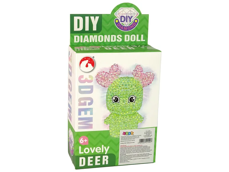 Zestaw DIY Diamentowy Renifer DIY Kryształki Brelok 3D - Zielony