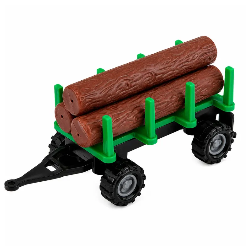 Zestaw Pojazdy Rolnicze Traktor Sieczkarnia Przyczepa Do Drewna 1:68 4 szt