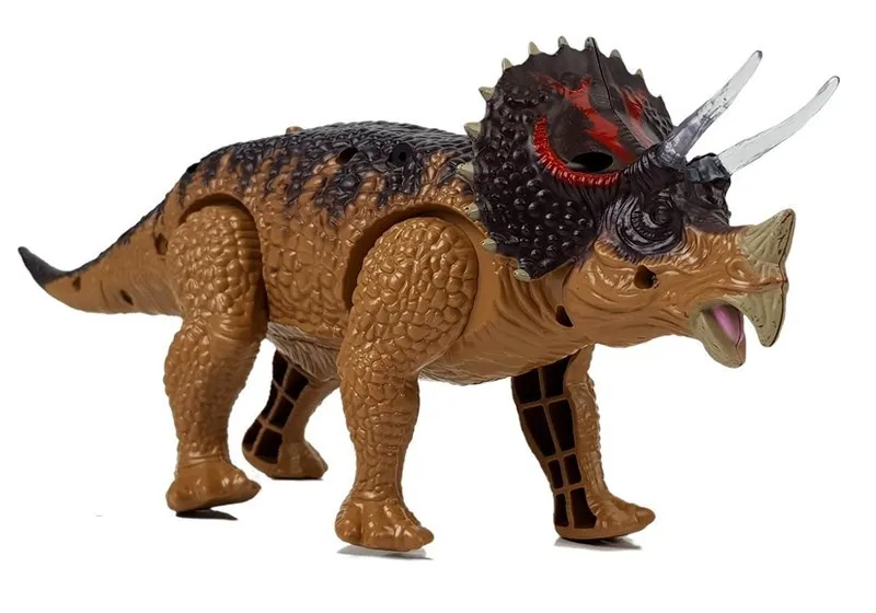 Dinozaur Triceratops Na Baterie - Żółty
