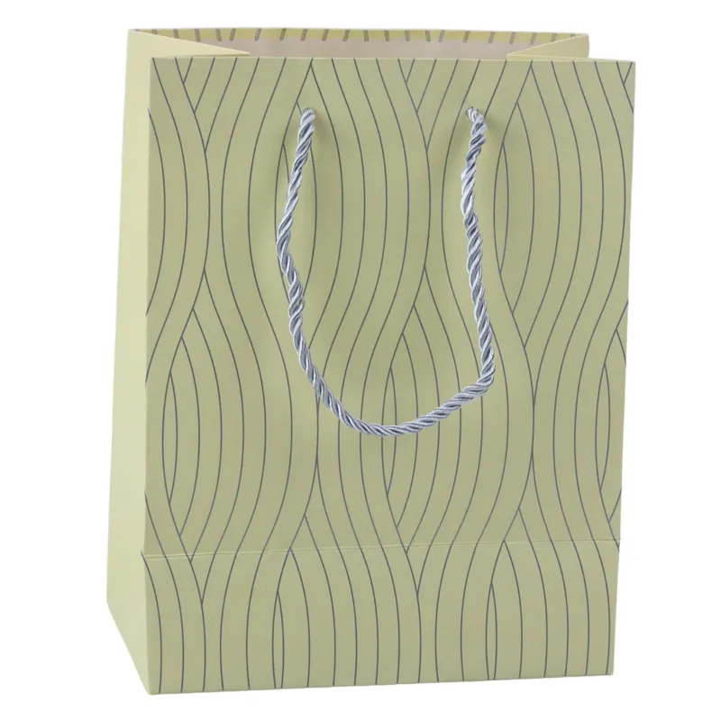 Torba Prezentowa Papierowa Linie Faliste 23 x 18 x 10,5 cm - Srebrne