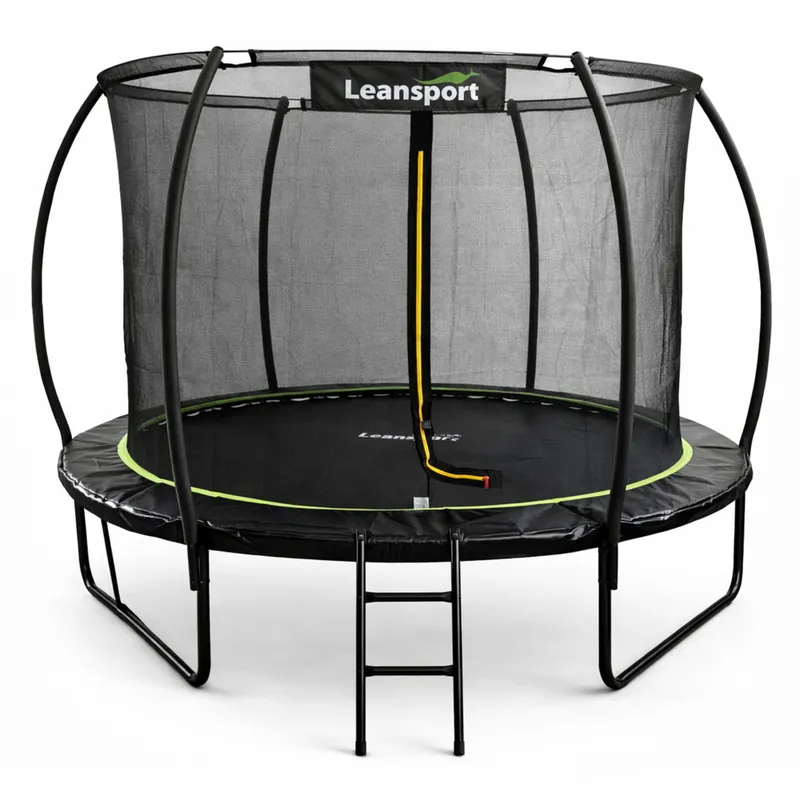 Trampolina Ogrodowa Z Siatką Wewnętrzną 305cm 10ft - Czarno-Zielona
