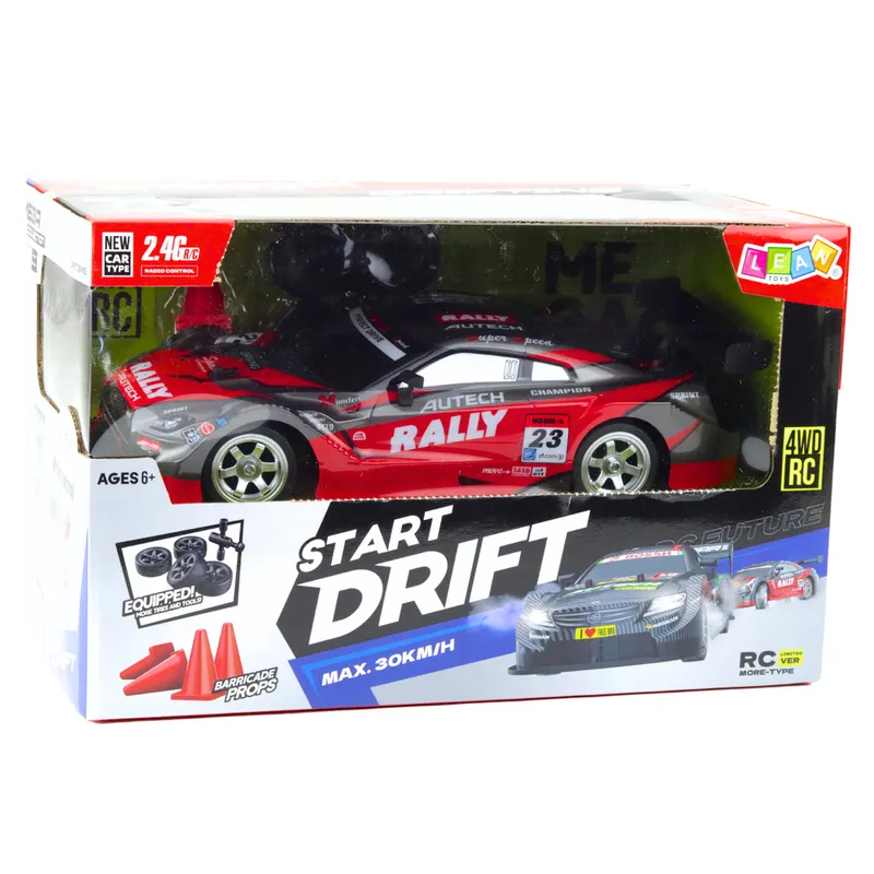 Samochód Wyścigowy Auto Do Driftu RC Czerwono Czarny 30km/h 1:16