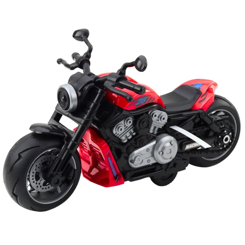 Motocykl Zabawkowy Na Baterie Napęd Światła Dźwięki - Czerwony