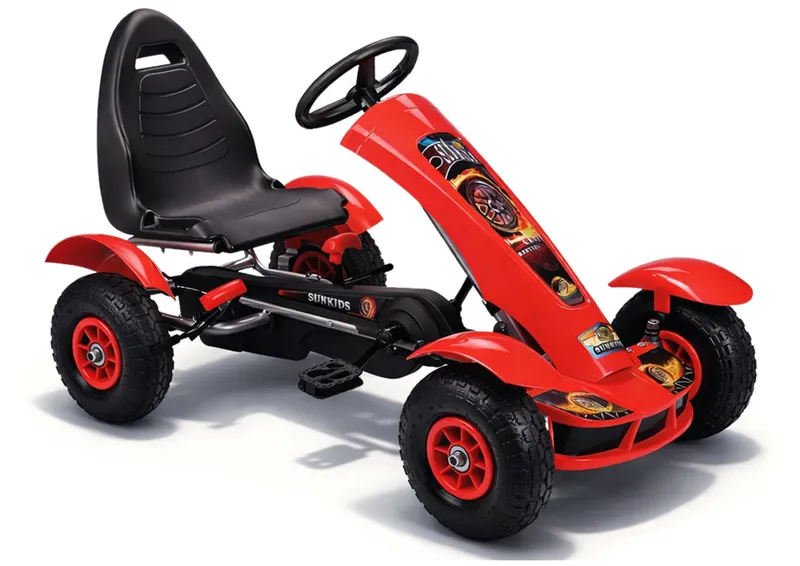 Sportowy Gokart Na Pedały F618 Pomowane Koła Obciążenie 50kg - Czerwony